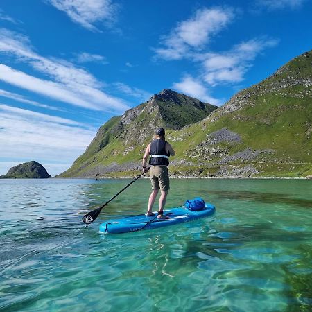 Feriehus Med Flott Havutsikt Ved Hauklandstranden Leknes Exterior photo