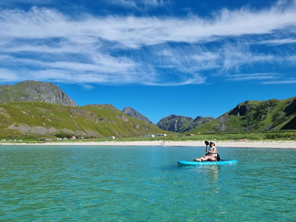 Feriehus Med Flott Havutsikt Ved Hauklandstranden Leknes Exterior photo